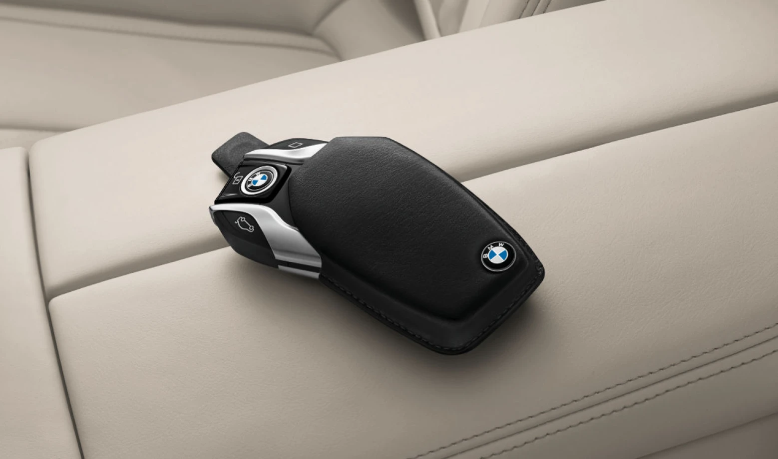 Шкіряний футляр для ключа з дисплеєм BMW, чорний